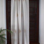 White & Beige Ethnic Motifs Sheer Door Curtain