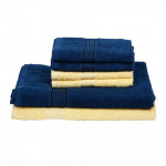 Set Of 6 Solid Pure Combed Cotton Super-Soft Terry Towel Set