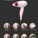 Unisex Insta Glam 1000 Hair Dryer & Premium Collection Paddle Hair Brush