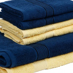 Set Of 6 Solid Pure Combed Cotton Super-Soft Terry Towel Set