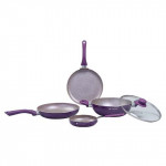 Set Of 4 Purple Printed Health Friendly Cookware
