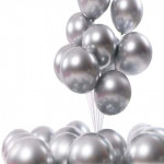 100 Pieces Grey Metallic Birthday Party Balloons