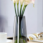 Black Glass Flower Vase